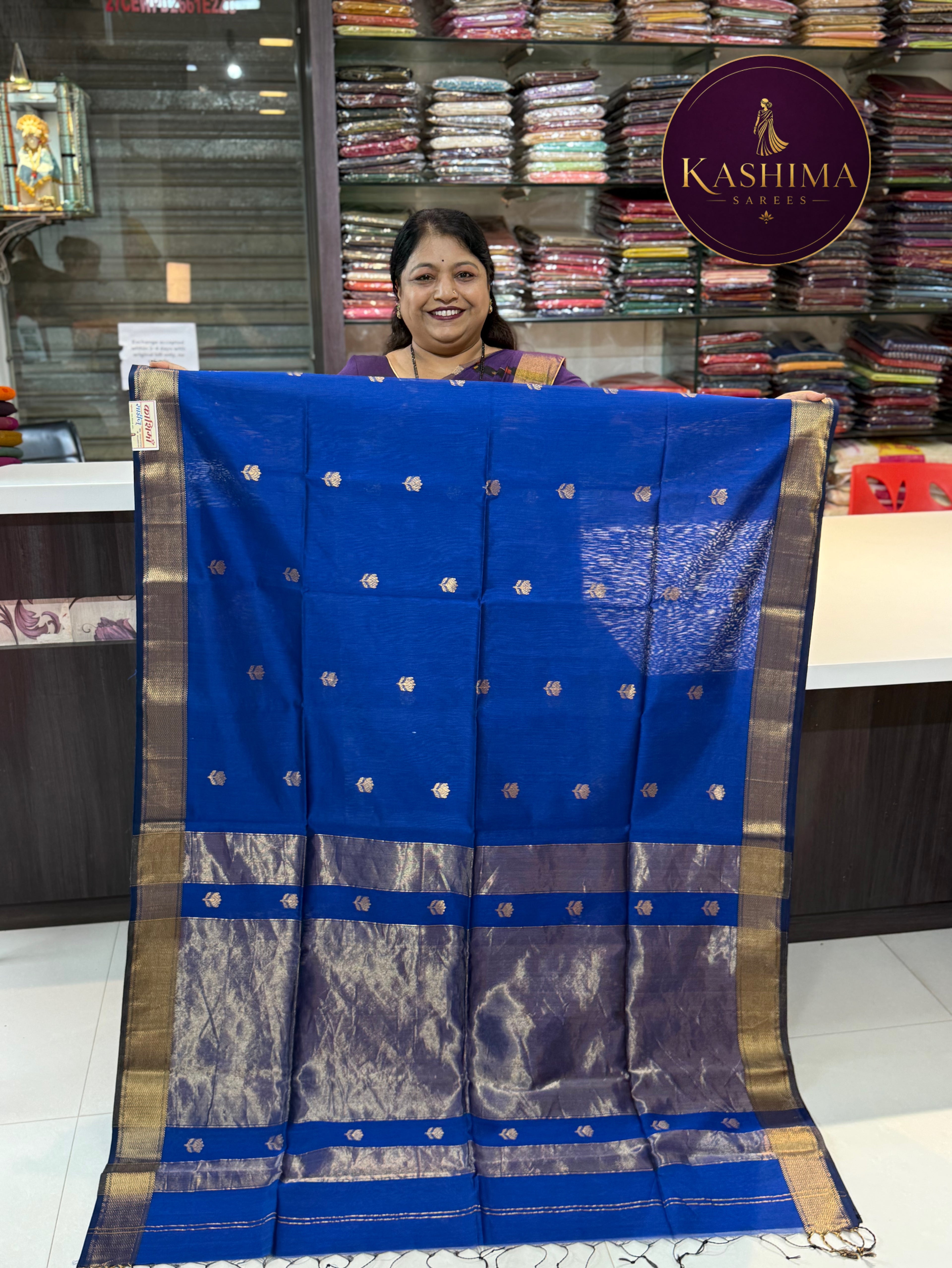 Kaml Butta Maheshwari Handloom Saree