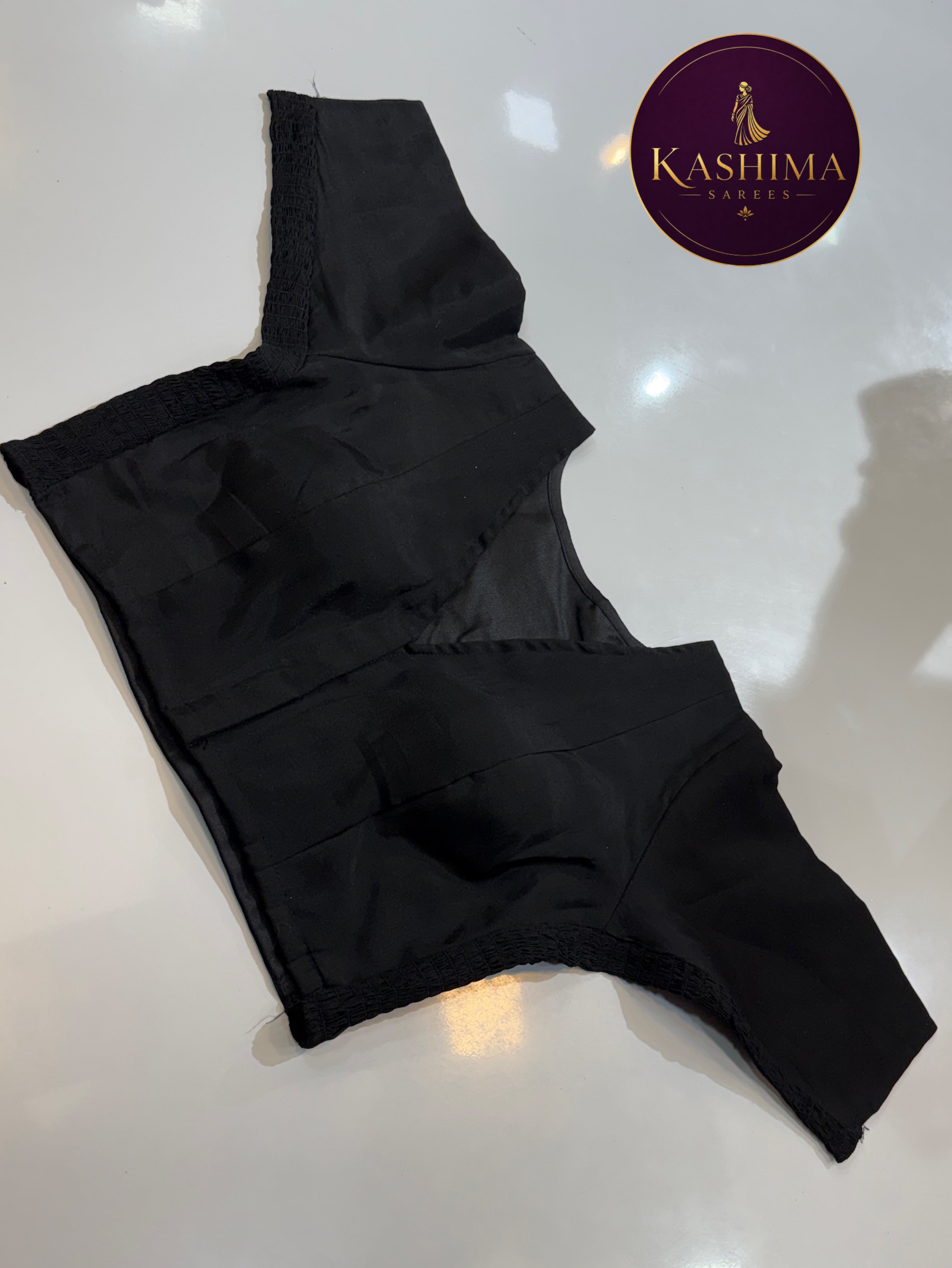 Plain Stretchable Padded Blouse – Classic Black