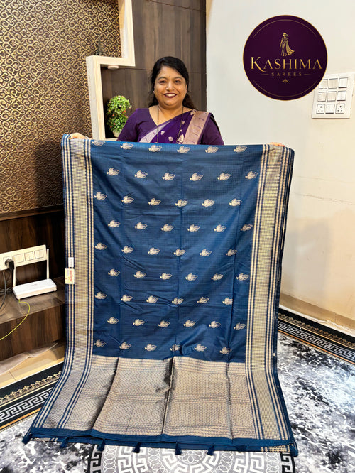 BAN-02 | Banarasi Zari Jute Leaves Butta Saree