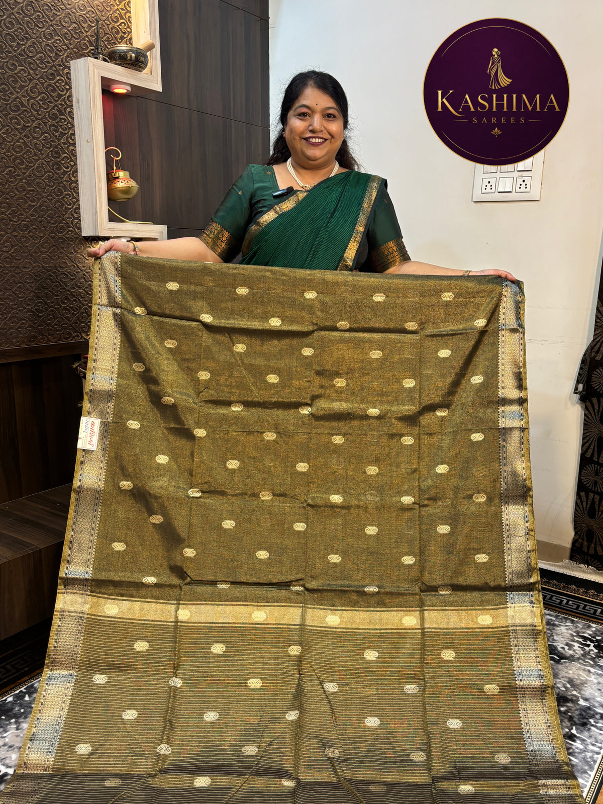 VRIN-14 | Kyuri Butta Tissue Vrinda Cotton Saree – Elegant & Timeless