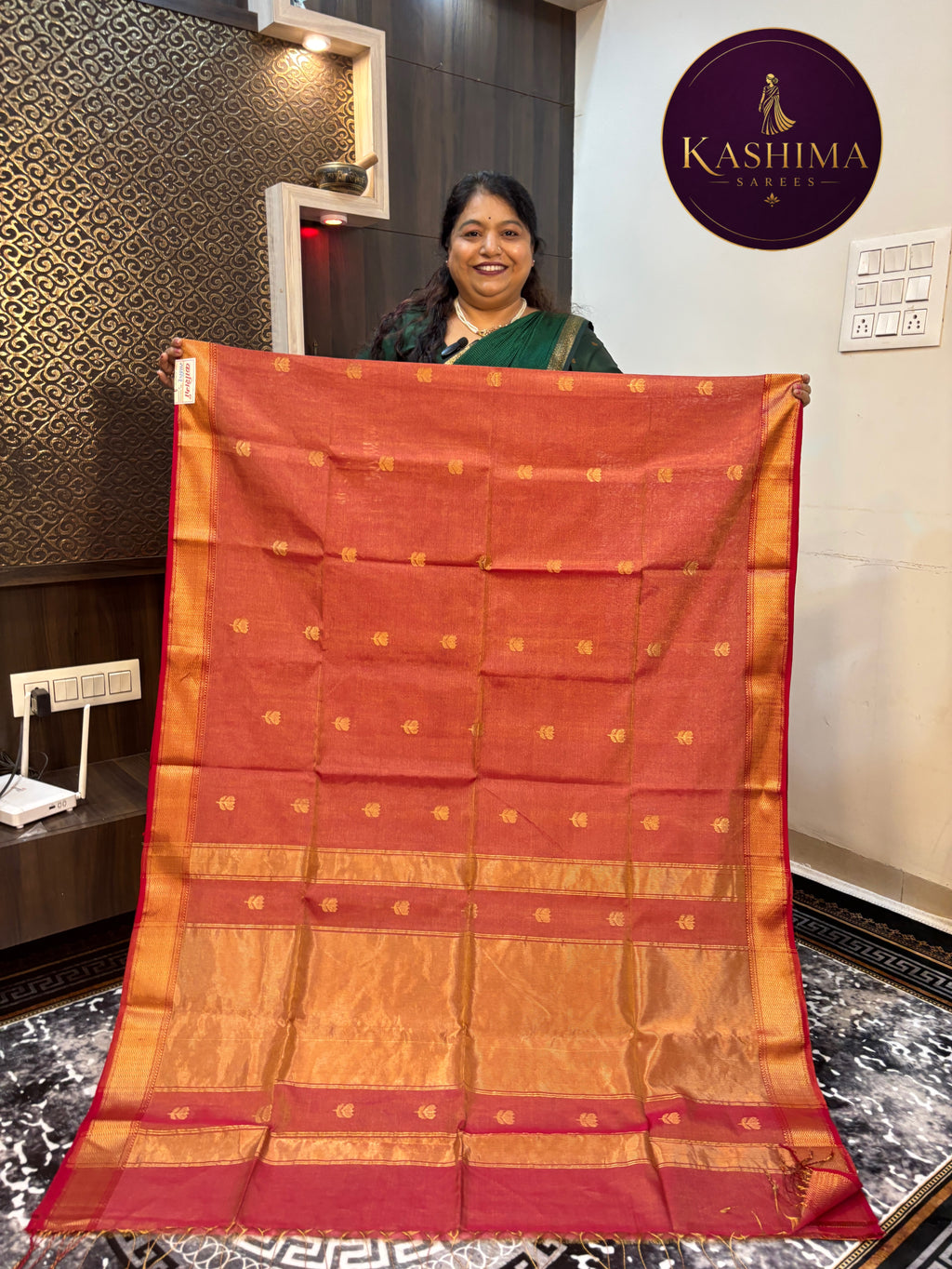 MAH-02 | Maheshwari Tissue Kamal Butta Saree