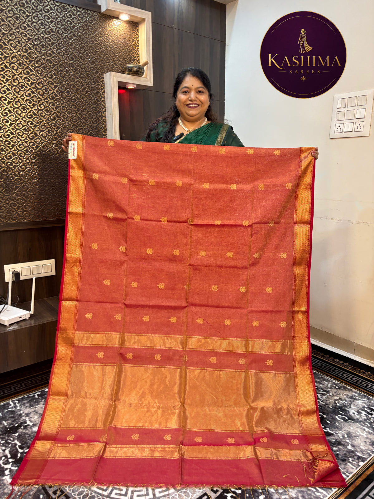 MAH-02 | Maheshwari Tissue Kamal Butta Saree