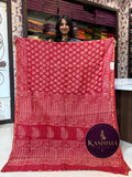 Vibrant Handblock Print Maheshwari Handloom Saree