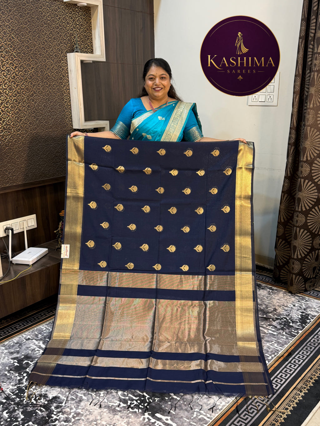 VRIN-22 | Premium Roohi Butta Big Border Vrinda Cotton Saree