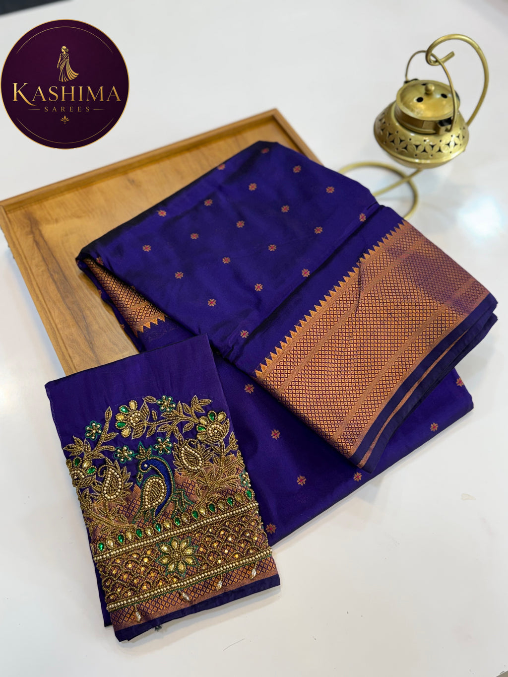 Kalanjali Paithani Silk Saree with Aari Work Silk Blouse – KASHIMA SAREES