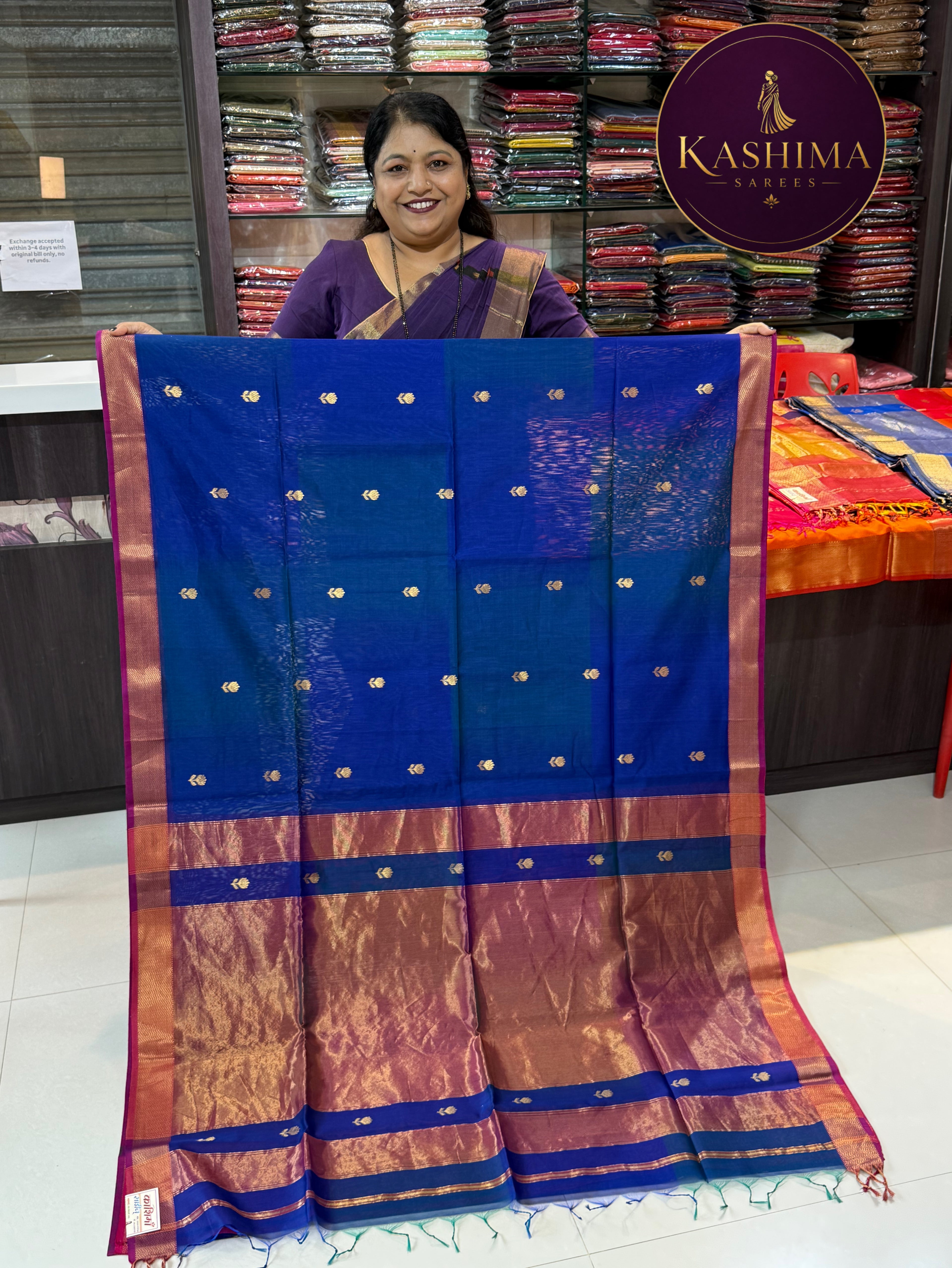 Kaml Butta Maheshwari Handloom Saree
