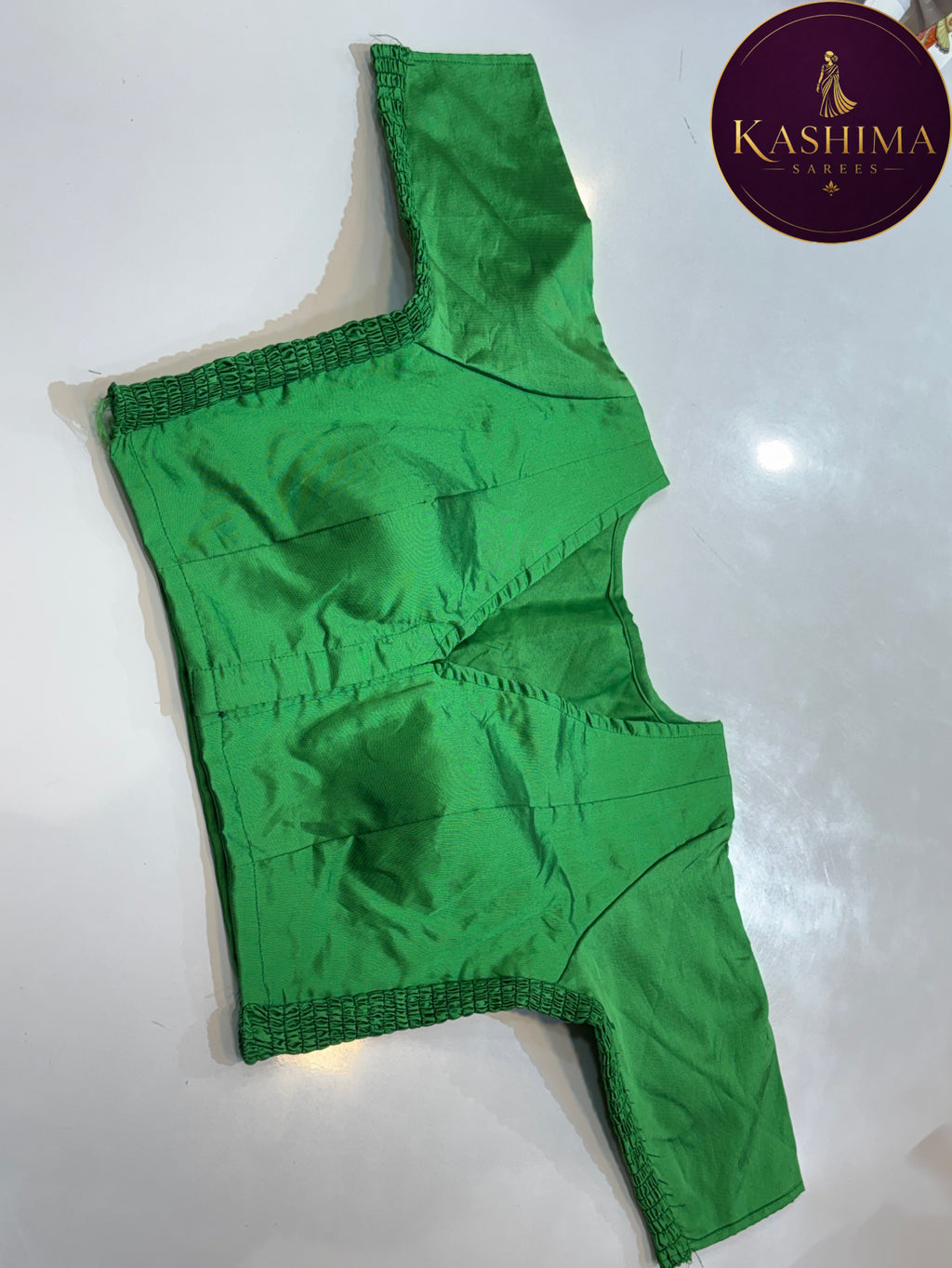Plain Stretchable Padded Blouse – Vibrant Green