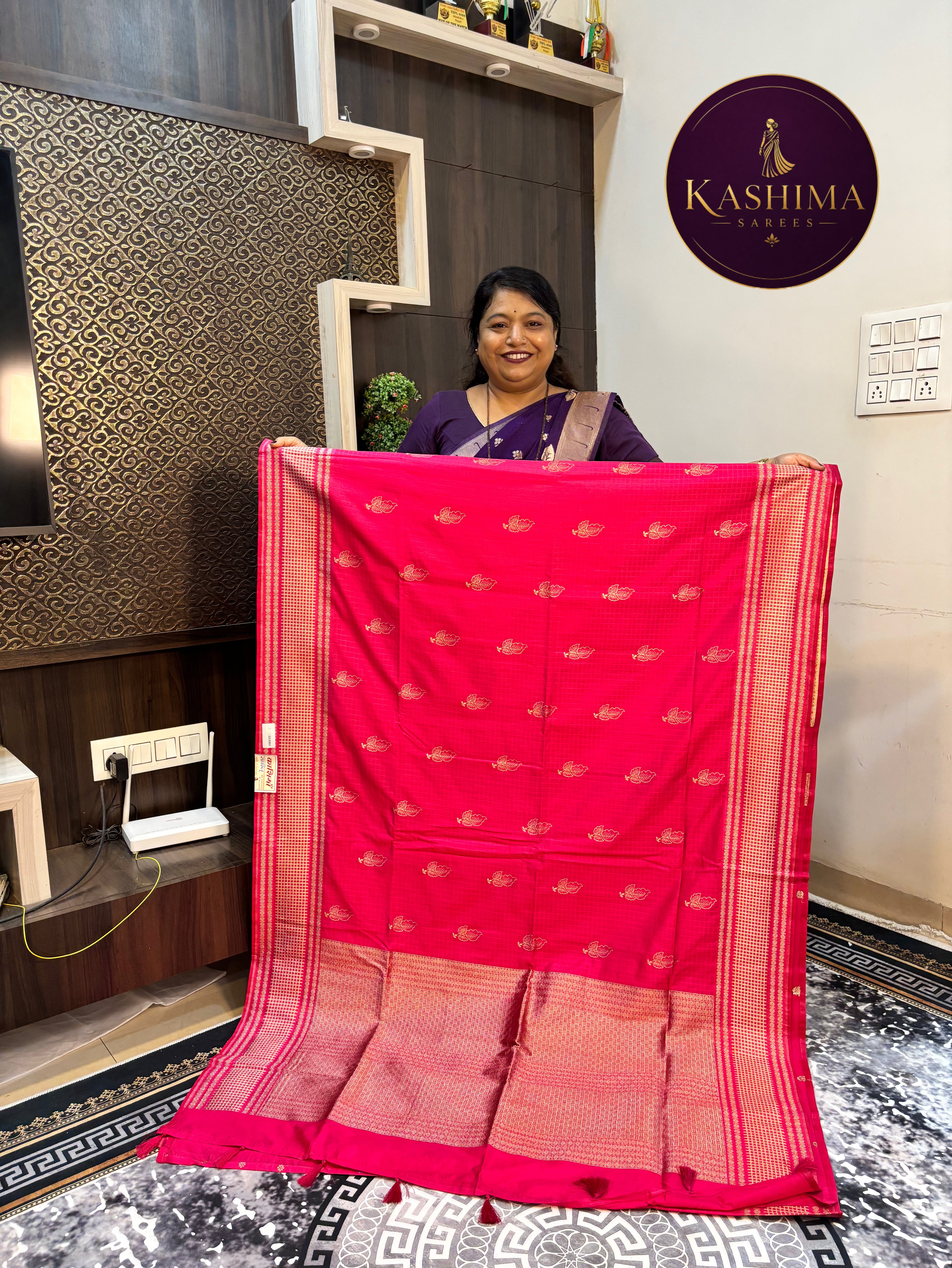 BAN-02 | Banarasi Zari Jute Leaves Butta Saree