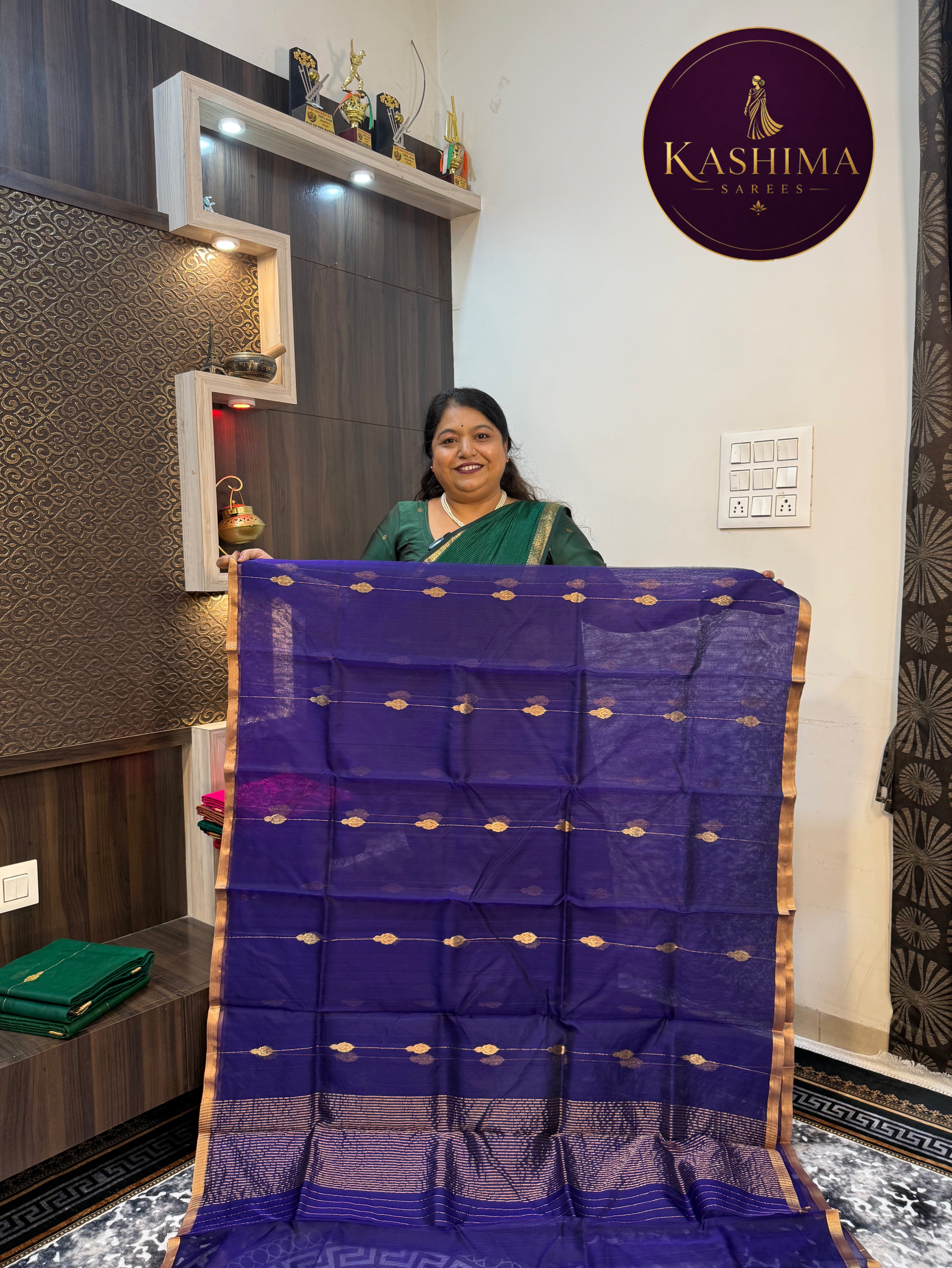 CHANDERI-01 | Elegant Handloom Chanderi Saree – Hanging Diya Butta