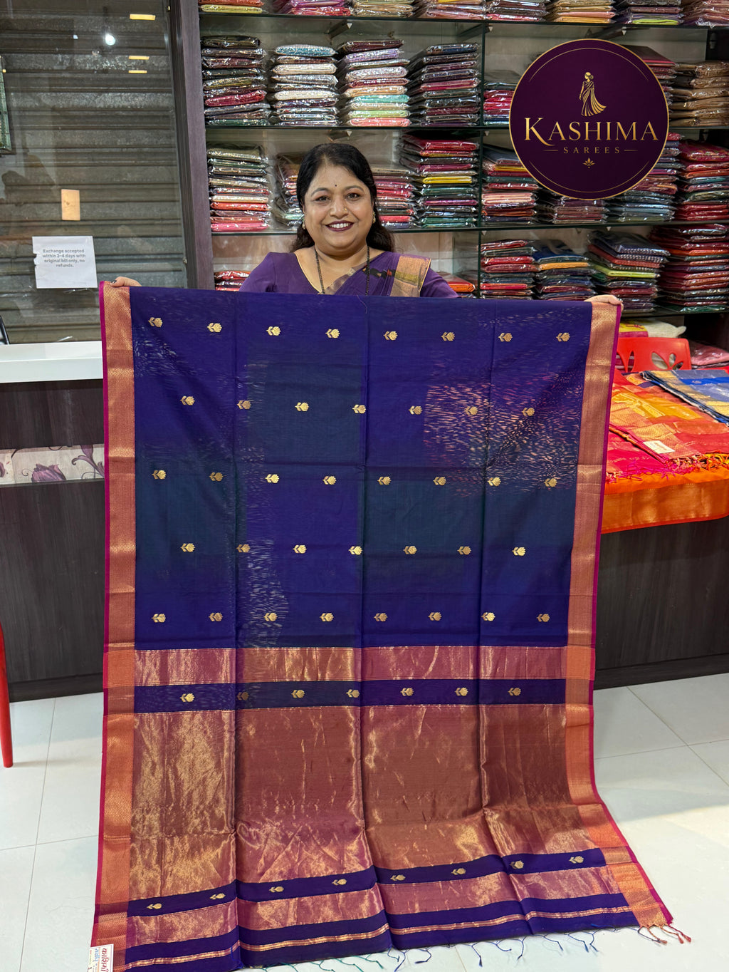 Kaml Butta Maheshwari Handloom Saree