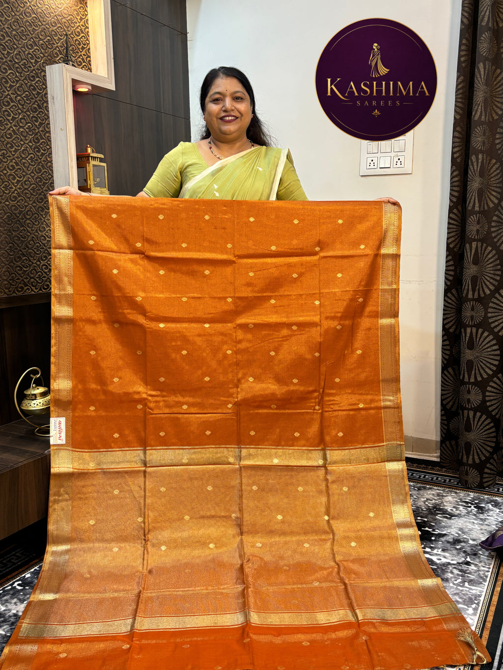 VRIN-12 | Small Diamond Butta Tissue Vrinda Cotton Saree