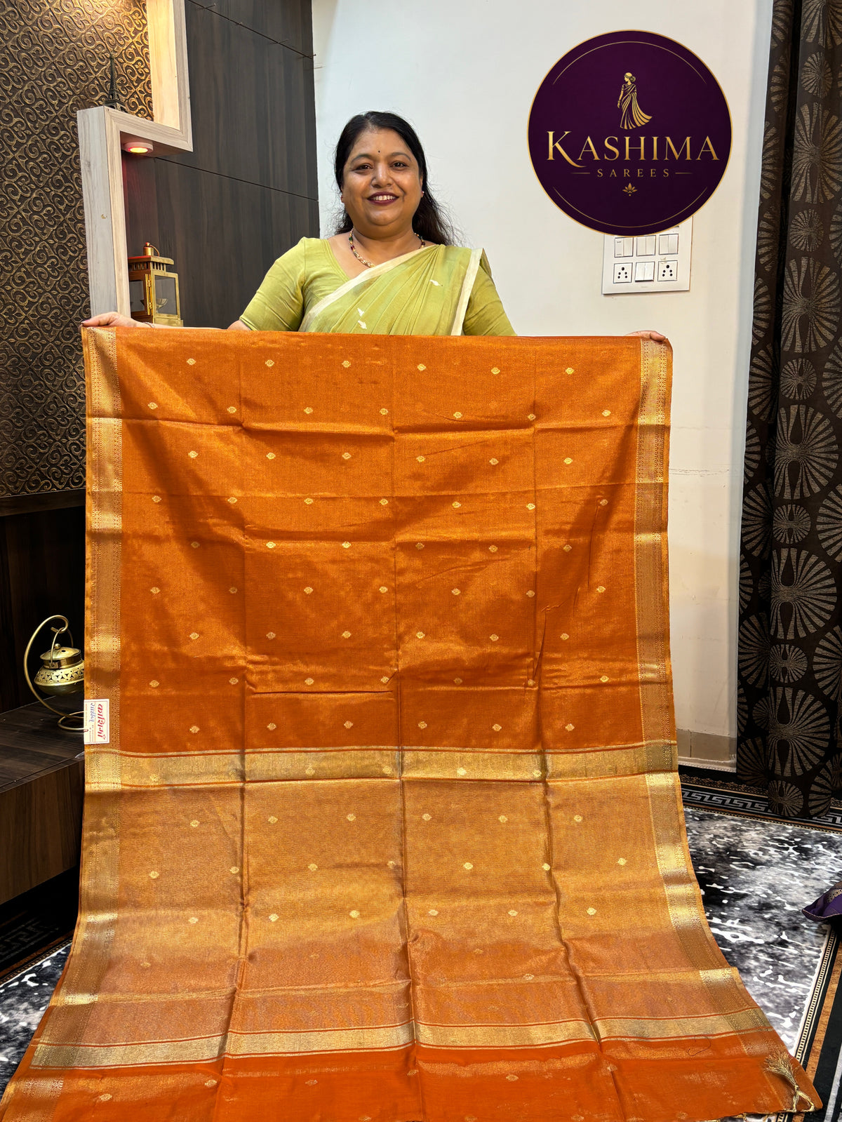 VRIN-12 | Small Diamond Butta Tissue Vrinda Cotton Saree