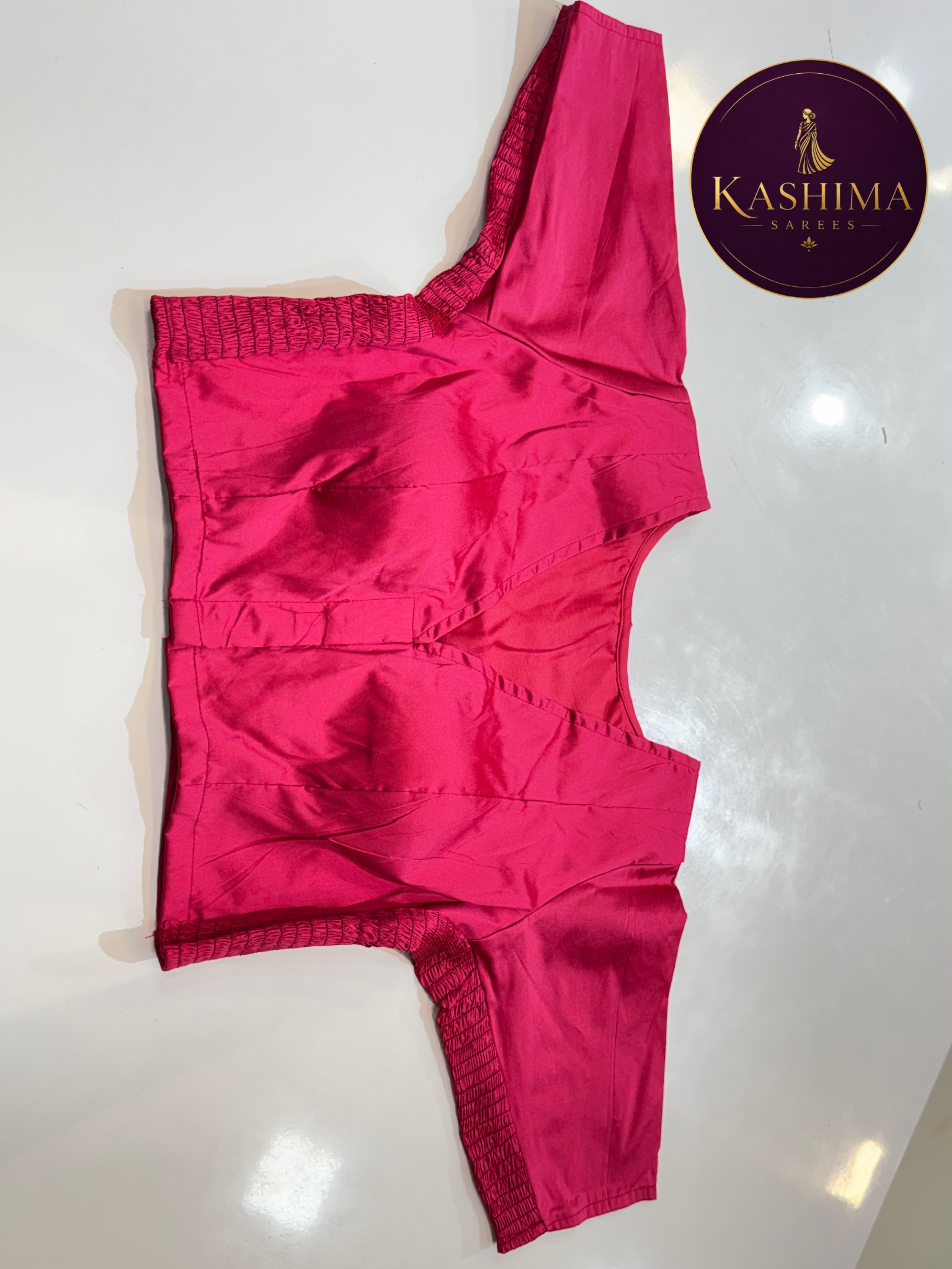 Plain Stretchable Padded Blouse – Vibrant Pink