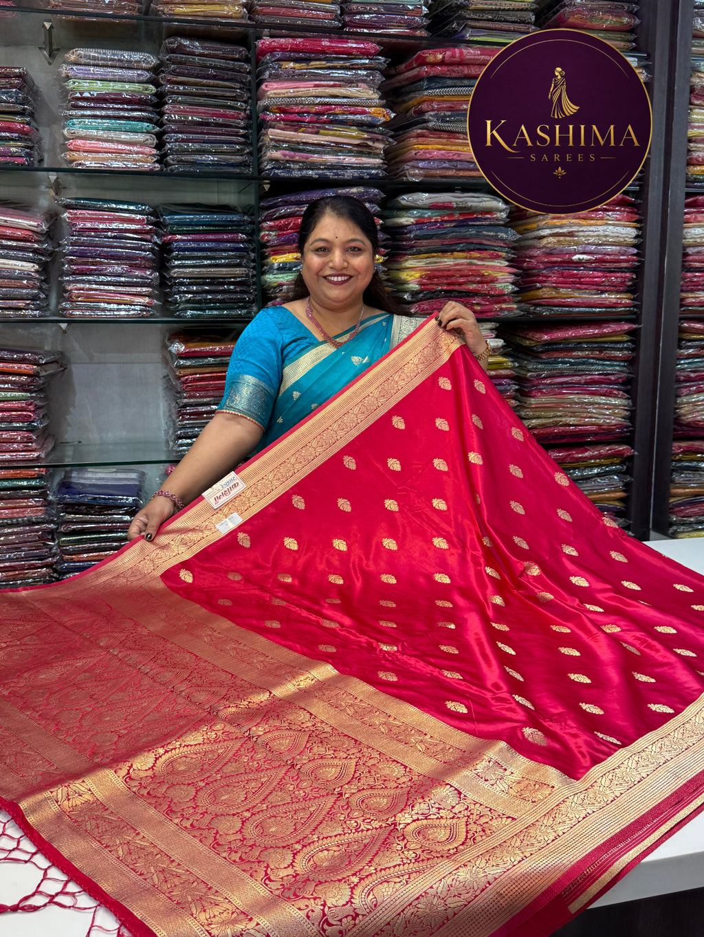 BAN-04 | Banarasi Zari Butta Satin Silk Saree